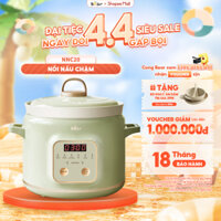 Nồi Nấu Chậm BEAR 2L Nồi Nấu Cháo Chậm Kho Cá Kho Thịt Nồi Chưng Yến Nồi Áp Suất Hầm Giữ Trọn Chất Dinh Dưỡng SB-NNC20