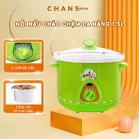 Nồi Nấu Chậm Lõi Sứ Đa Năng 1,5L, Nồi Áp Suất Hầm Cháo, Kho Thịt, Cá Cắm Điện, Giữ Nhiệt Tốt, Có Nút Điều Chỉnh Chế Độ