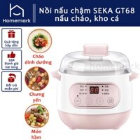 Nồi Nấu Chậm SEKA GT68 Nấu Cháo, Kho Cá, Nồi Hầm Cách Thủy Dung Tích 1L, Lòng Nồi Bằng Sứ Giữ Nhiệt Tốt
