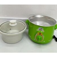 Nồi nấu cháo chậm Baby Electric nội địa Trung màu xanh cho bé, nồi hầm chậm, nồi kho cá điện 1.5l và 2.5l