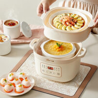 Nồi Nấu Cháo Chậm Bear 1,6L Mẫu Mới Kèm Thố Sứ Cho Bé Ăn Dặm Nồi Ninh Hầm Cách Thủy Chưng Yến SB-NNC16