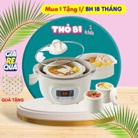 NỒI NẤU CHÁO CHẬM BEAR 1.6L NHIỀU CHỨC NĂNG, 3 THỐ SỨ CAO CẤP