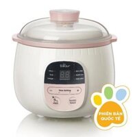Nồi nấu cháo chậm cho bé ăn dặm Bear SUBE001  có lồng hấp, Nồi hầm cháo chậm , ninh, ủ chào, chưng yến - Hàng chính hãng - 0.8L quốc tế hồng