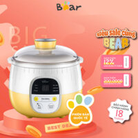 Nồi nấu cháo chậm cho bé mini 0.8L Bear SUBE001, Bản Tiếng Việt- Chưng Yến, Kho, Hầm -Kèm Lồng Hấp