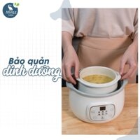 Nồi nấu cháo chậm, nồi nấu cháo cho bé đa năng 2 tầng hấp Moaz Bebe Mb030