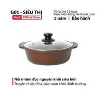 Nồi nấu cháo cho bé 16cm nồi kho thịt cá đa năng đúc nguyên khối, 5 lớp chống dính