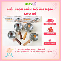 Nồi nấu cháo, nấu bột cho bé quánh inox Honper chất liệu inox cao cấp dùng được cho mọi loại bếp [BabyUS]