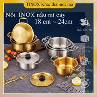 Nồi nấu mì cay Hàn Quốc TINOX Nồi inox mạ vàng đồng nồi lẩu bếp từ NOI001