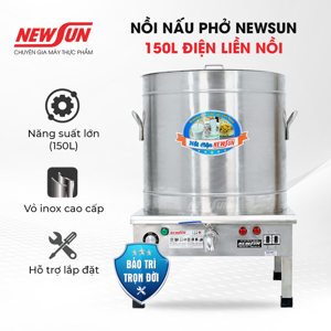 Nồi nấu phở điện liền nồi Newsun 150L