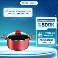 Nồi nhôm chống dính nắp kính 22 cm Tefal So Chef G1354595 - Công nghệ Thermo-Spot