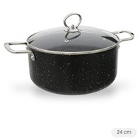 Nồi nhôm chống dính nắp kính 24 cm Delites NDE