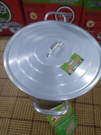 Nồi nhôm dày Kim Hằng size 16, 18, 20, 22, 24, 26, 28, 30, 32, 34, 36, 38, 40, 42, 44, 50cm - 18cm