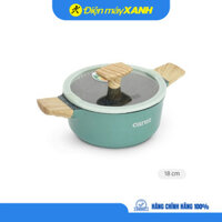 Nồi nhôm đúc vân đá nắp kính 18 cm Carez CPC595DI18SN