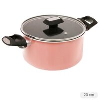 Nồi nhôm nắp kính 20 cm Kims Cook EARM520H Hồng