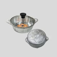 Nồi Nhôm Trắng Đúc Lớn Kho Thịt, Kho Cá Dùng Được Cho Tất Cả Loại Bếp Kể Cả Bếp Từ