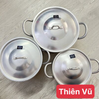 Nồi nhôm xi Thanh Hiền kèm nắp Cao Cấp nhiều size dùng để nấu thức ăn , nấu canh tiện dụng - gia dụng Thiên Vũ