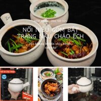 Nồi niêu đất gốm sứ nấu cháo ếch ♥️ Dung tích 1 lít - Gốm sứ kháng khuẩn chịu nhiệt - Hàng Gốm Bát tràng chất lượng cao