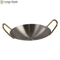 Nồi nước sốt VERGE LIMIT, Thép không gỉ có hai nồi khô tay cầm vàng, Nồi nướng đáy tròn Lò nướng Hàn Quốc
