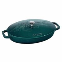 Nồi Oval nắp hình con cá màu xanh ngọc Staub 33cm