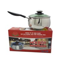 Nồi quánh bột, quấy bột trẻ em Hoàng gia Inox 2 đáy nấu bếp từ Cỡ 12cm,14cm sản xuất việt nam-Khoai Baby