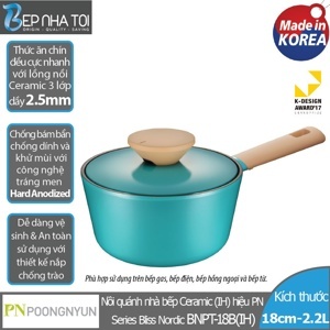 Nồi quánh Ceramic Hard Anodized POONGNYUN BNPT-18B(IH) (Size 18cm)