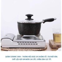 NỒI QUÁNH CERAMIC VÂN ĐÁ SARA 20 CM, NỘI ĐỊA NHẬT BẢN, SỬ DỤNG CHO BẾP ĐIỆN TỪ, BH 24 THÁNG