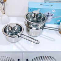 Nồi Quánh Cháo Lion Baby Chất Liệu Inox 304 Không Gỉ Dùng Được Trên Bếp Từ, Nồi Quánh Bột Cho Bé 14CM