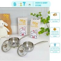 Nồi Quánh Cháo Mumbebe Chất Liệu Inox Nguyên Khối Size 12cm, Quánh Nấu Cháo Inox Chịu Nhiệt Cao