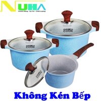 Nồi quánh đúc men đá Sapphire Greencook GCS09 sử dụng được bếp ga, bếp hồng ngoại, bếp từ...KHÔNG KÉN BẾP-Hàng chính hãng - Quánh 18cm