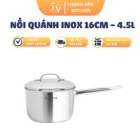 Nồi Quánh inox 3 đáy đa năng Estio Pro II nắp inox 16cm - 4.5L Zebra 168227 | TVKITCHEN