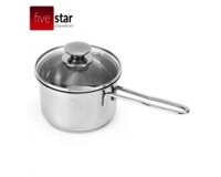 Nồi Quánh Inox 3 Đáy Nắp Kính FiveStar 14cm