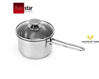 Nồi Quánh Inox 3 Đáy Nắp Kính FiveStar 14cm