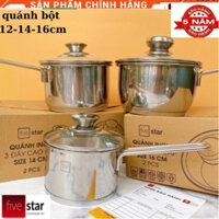 Nồi Quánh Inox Fivestar 3 Đáy 12-14-16cm-Nồi nấu bột đáy từ-chống dính hàng cao cấp chính hãng-giá rẻ-bảo hành 5 năm