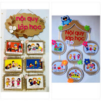 Nội quy lớp học chất vải đay dùng trang trí lớp học cho bé mầm non nhiều mẫu