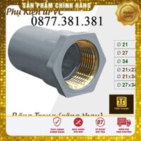 Nối Răng Trong Thau, Ren Trong (Răng Thau) PVC phi 21, 27, 34, 21x27, 21x34, 27x34 phụ kiện nhựa Daiwa [BỊCH 10 cái]
