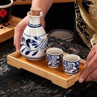 Nồi Sake Nhật Bản Hộ Gia Đình Vẽ Tay Gốm Lót Màu Và Gió Trắng Rượu Thủy Tinh Chia Rượu Soju Nồi Sake Bộ Dụng Cụ