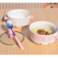 Nồi sứ, bát ăn mỳ Thỏ Bunny - Sứ cao cấp