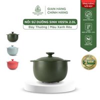 Nồi Sứ Dưỡng Sinh Minh Long Healthy Cook Vesta 2.0 - Dùng Cho Bếp Gas, Bếp Hồng Ngoại - Màu xanh rêu