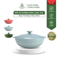Nồi Sứ Dưỡng Sinh Minh Long Healthy Cook Luna 3.0 L - Dùng Cho Bếp Gas, Bếp Hồng Ngoại - Màu xám