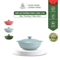 Nồi Sứ Dưỡng Sinh Minh Long Healthy Cook Luna 1.0 L - Dùng Cho Bếp Gas, Bếp Hồng Ngoại - Màu xám