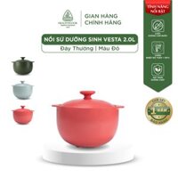 Nồi Sứ Dưỡng Sinh Minh Long Healthy Cook Vesta 2.0 - Dùng Cho Bếp Gas, Bếp Hồng Ngoại - Màu đỏ