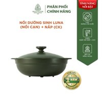 Nồi Sứ Dưỡng Sinh Minh Long dùng Bếp Từ Luna 3.0L có nắp đậy, an toàn cho sức khỏe