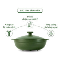 Nồi Sứ sinh dưỡng Minh Long Healthy Cook Luna 1.0 L - dành cho Bếp Gas, Hồng Ngoại