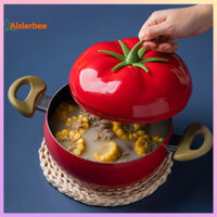 Nồi súp chống dính Aislerbee Nồi sữa Pasta có thể Nồi nấu ca cao hình cà chua để rán và săn trộm Hình dạng rau dễ thương Chảo bếp điện