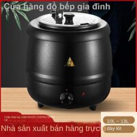 ✐Nồi súp điện tử bằng thép không gỉ 10L cách nhiệt nồi súp điện màu đen thương mại nồi súp buffy bếp súp tự chọn