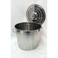 NỒI SÚP INOX 35CM(33 LÍT) DÀY  NẤU NƯỚC LÈO,HẦM XƯƠNG,CAO CẤP KHÔNG RỈ SÉT.