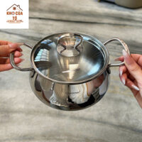 Nồi táo size 14cm của Chockmen, nồi quấy cháo bột, nồi kho thịt, nấu canh, nấu mì dung tích 1.5L inox 18/10 ckm855