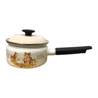 Nồi Tay Cầm Tráng Men Cao Cấp Nhật Bản Fujihoro Hoa Văn Con Mèo Kit-300