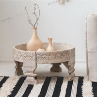 Nội Thất Gia Đình RunjiainsBắc Âu Mỹ Retro Ma-rốc Bàn Cà Phê Chạm Khắc Thủ Công B & B Bàn Tròn Nổi Tiếng Trên Mạng