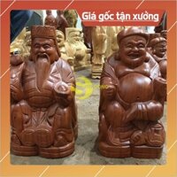 [Nội Thất Mộc] Cặp tượng thần tài ông địa gỗ hương cao 25cm